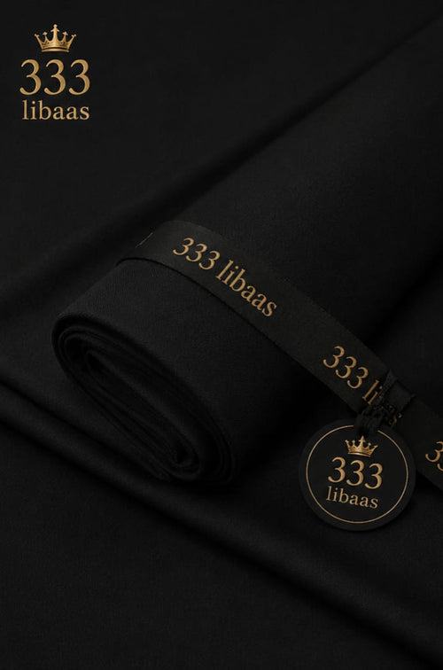 Premium Summer Wash & Wear (Unstitched) - Black | 333 Libaas