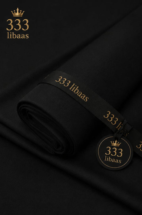 Premium Summer Wash & Wear (Unstitched) - Black | 333 Libaas