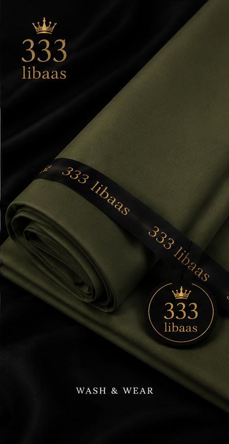 Premium Summer Wash & Wear (Unstitched) - Olive Green | 333 Libaas