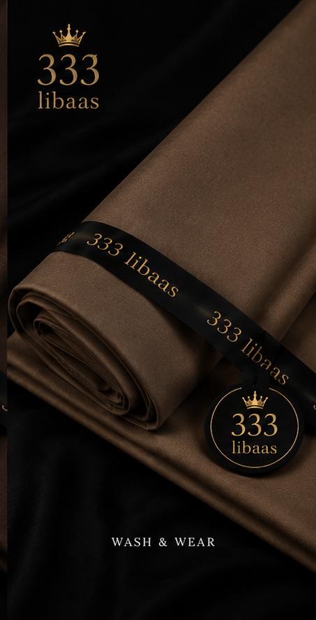 Premium Summer Wash & Wear (Unstitched) - Coffee | 333 Libaas