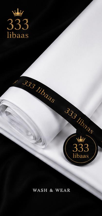 Premium Summer Wash & Wear (Unstitched) - White | 333 Libaas