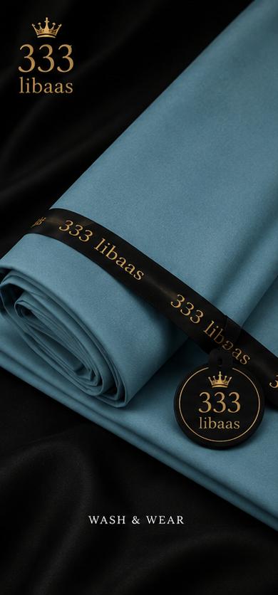 Premium Summer Wash & Wear (Unstitched) - Sea Blue | 333 Libaas
