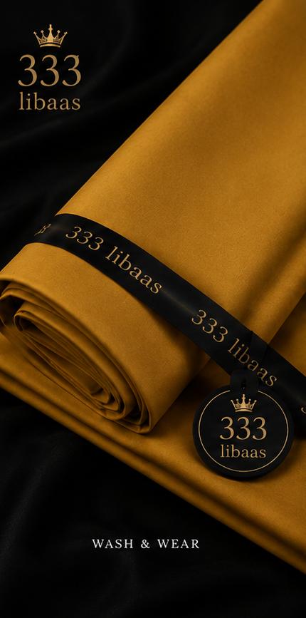 Premium Summer Wash & Wear (Unstitched) - Mustard | 333 Libaas